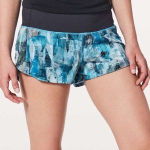 Lululemon Speed Up Short *2.5" Sun Dazed Multi Blue / Super Dark, Size 4